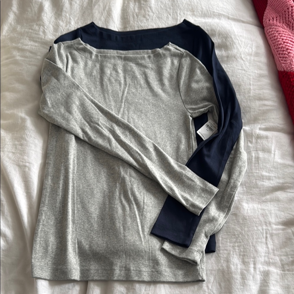 GAP Long Sleeve Tees - 1 Gray and 1 Navy